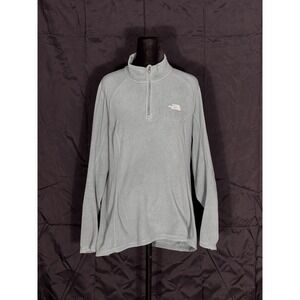 The North Face Women's TKA 100 Glacier 1/4 Zip Fleece Pullover Blue Gray L
